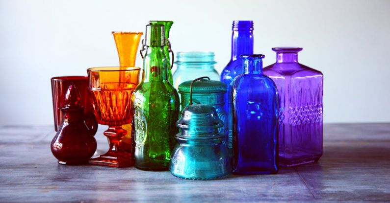 Glassware - Assorted-color Translucent Glass Containers