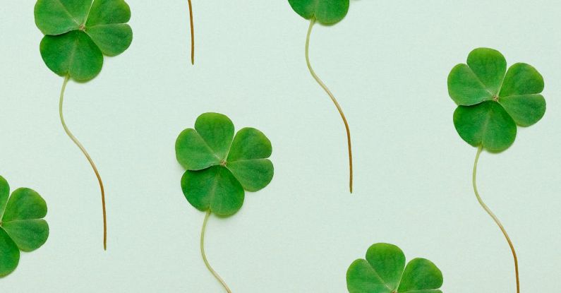 Irish Memorabilia - Green and White Leaves Illustration